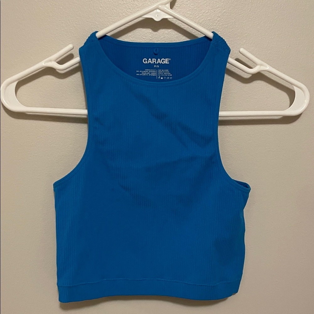 Garage Women's Vibrant Blue cropped  Tank Top